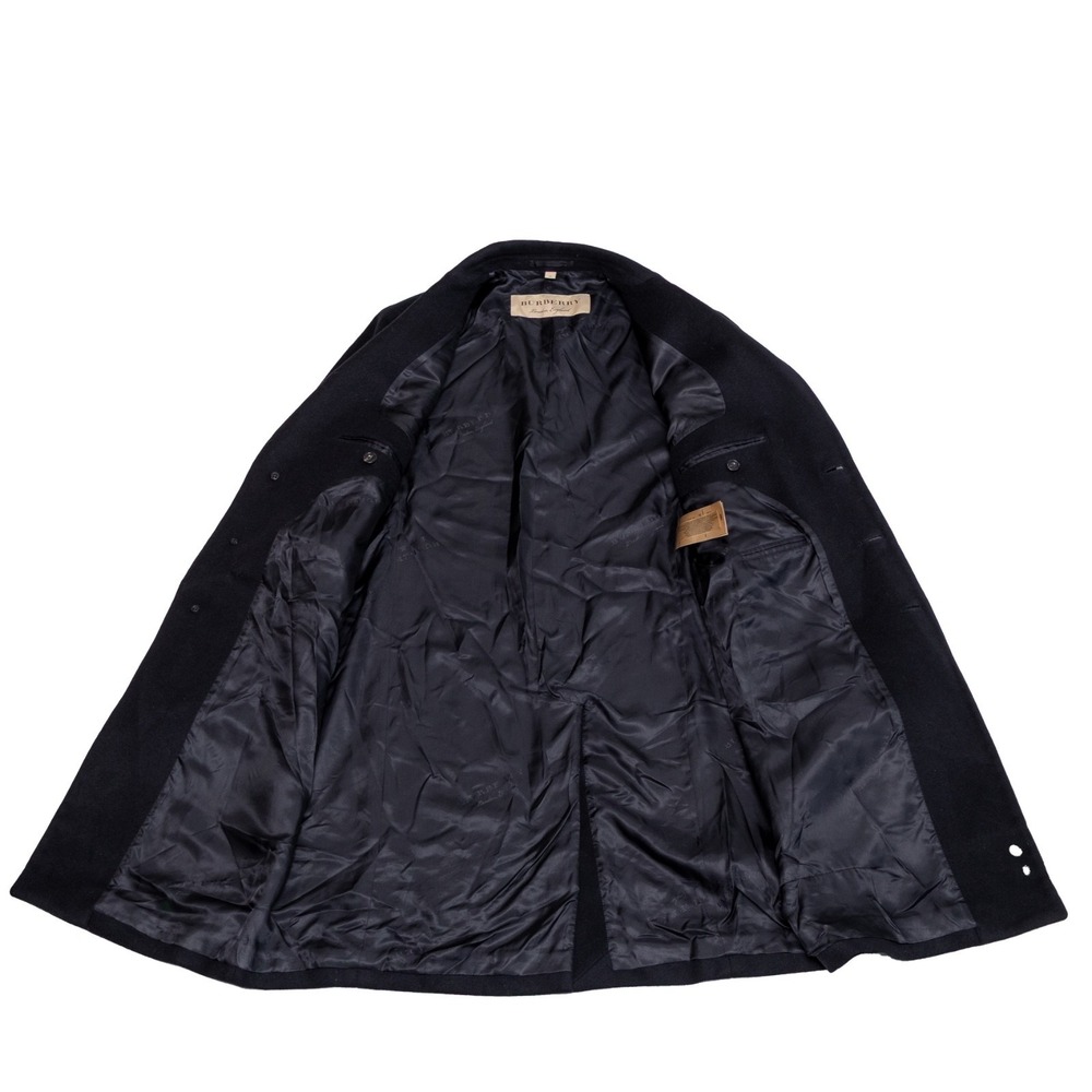 Burberry London Black Wool Cashmere Overcoat Mens Size 52 / L Long Coat - Picture 3 of 12